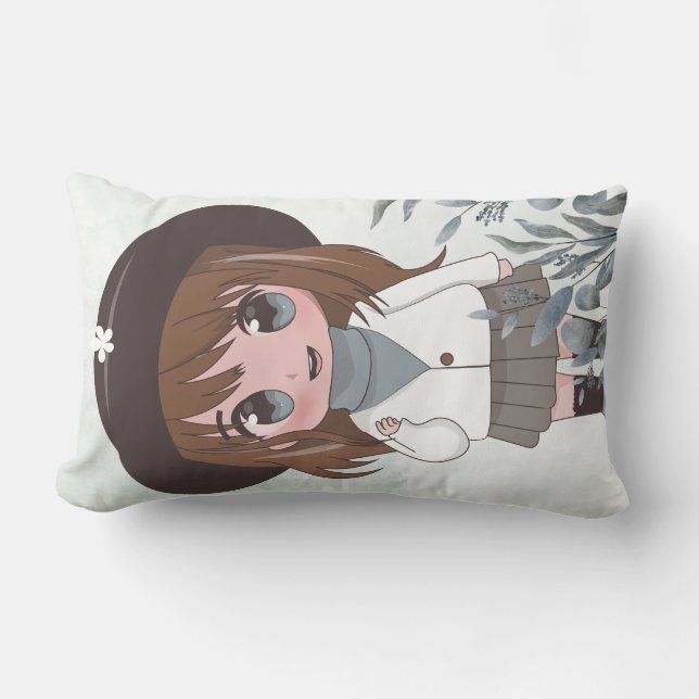 zoete poppen in anime-stijl kussen (Voorkant)