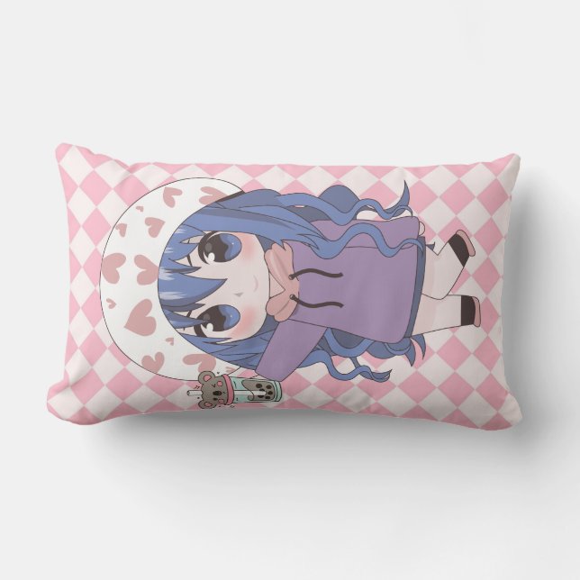 zoete poppen in anime-stijl kussen (Voorkant)
