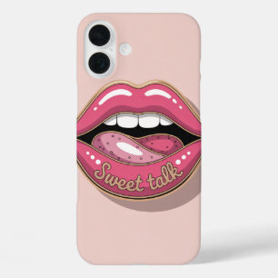 Zoete praat Glanzende lippen Pop Art Hoesje