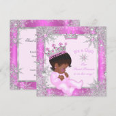Zoete Prinses Baby Shower Sneeuwvlok Roze Etnisch Kaart (Voorkant / Achterkant)