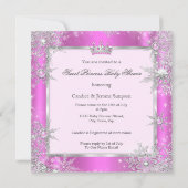 Zoete Prinses Baby Shower Sneeuwvlok Roze Etnisch Kaart (Achterkant)