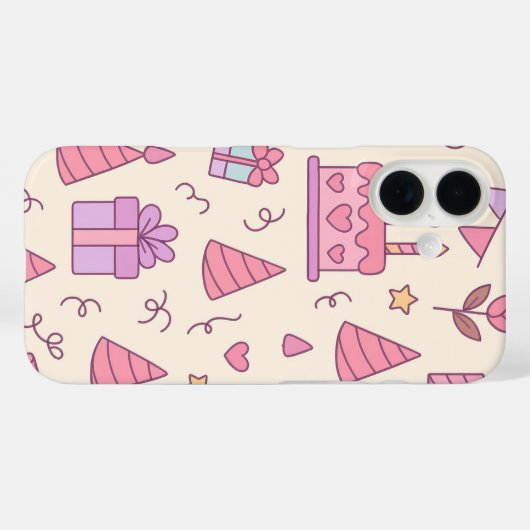 Zoete Prinses Feest Viering Patroon Case-Mate iPhone Case (Achterkant (horizontaal))