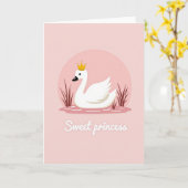 Zoete Prinses Zwaan Kaart (Gele Bloem)