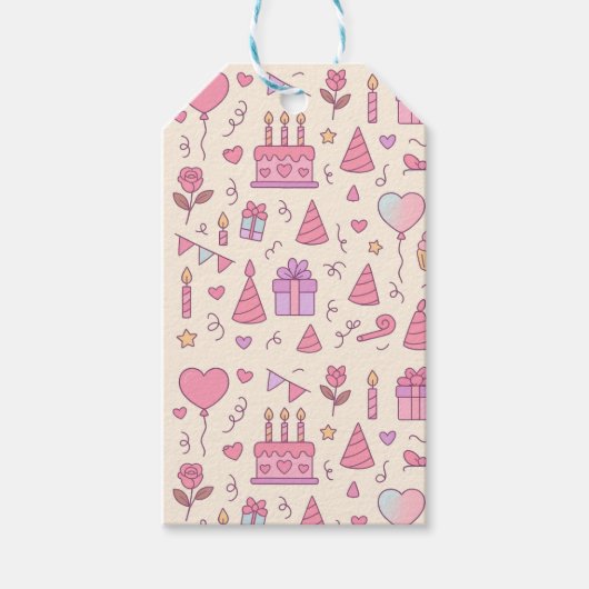 Zoete Prinsessen Feest Viering Patroon Cadeaulabel (Voorkant)