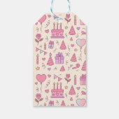 Zoete Prinsessen Feest Viering Patroon Cadeaulabel (Achterkant)