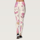 Zoete Prinsessen Feest Viering Patroon Leggings (Achterkant)