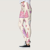 Zoete Prinsessen Feest Viering Patroon Leggings (Links)