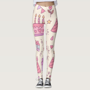 Zoete Prinsessen Feest Viering Patroon Leggings