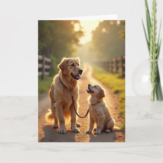 Zoete Pup Vaderdag Kaart (Voorkant)