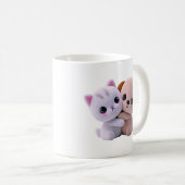 Zoete Puppy Kitten Omhelzing Koffiemok (Voorkant rechts)