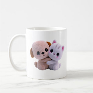 Zoete Puppy Kitten Omhelzing Koffiemok