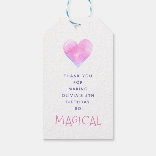 Zoete Rainbow Eenhoorn Glittery Gepersonaliseerde  Cadeaulabel (Achterkant)