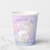 Zoete Rainbow Eenhoorn Glittery Verjaardag Party N Papieren Bekers (Achterkant)