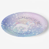 Zoete Rainbow Eenhoorn Glittery Verjaardag Party N Papieren Bordje (Gekanteld)