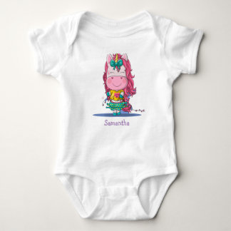 Zoete Regenboog Eenhoorn Feestje Baby Onesie Romper