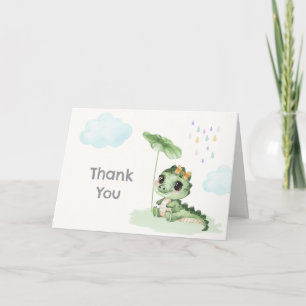Zoete Regendruppel Kleine Draak Baby Shower Bedankkaart