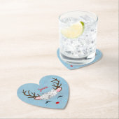 Zoete rendieren Eyelashes en Antlers met bloemen Kartonnen Onderzetters (Insitu)