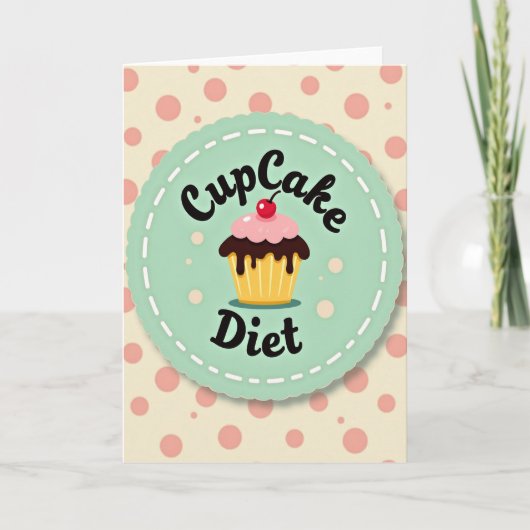 Zoete Retro Cupcake Kaart (Voorkant)