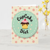 Zoete Retro Cupcake Kaart (Gele Bloem)