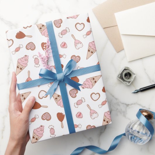 Zoete Retro Valentijns Wrap Papier (Geschenken)