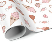 Zoete Retro Valentijns Wrap Papier (Rol Hoek)