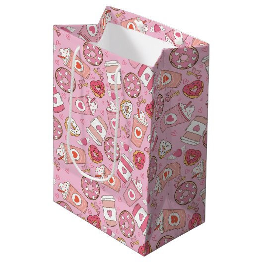 Zoete Retro Valentijnsdag Medium Cadeauzakje (Voorkant Gekanteld)