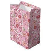 Zoete Retro Valentijnsdag Medium Cadeauzakje (Achterkant Gekanteld)