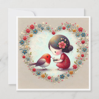Zoete Robin en Kleine Meisjes Bloemhart