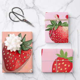 Zoete Rode Aardbei Inpakpapier Vel