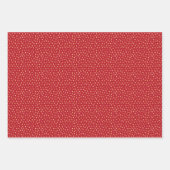 Zoete Rode Aardbeien & Wit Bloemenpatroon Inpakpapier Vel (Voorkant 3)