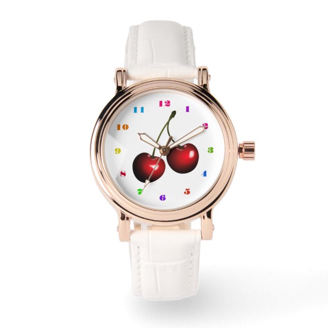 Zoete Rode Kersen Horloge (Voorkant)