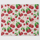 zoete rode kersen op pastelgif cadeaupapier (Vlak)