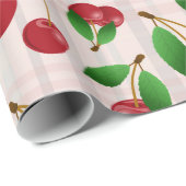 zoete rode kersen op pastelgif cadeaupapier (Rol Hoek)