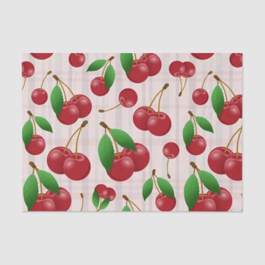 zoete rode kersen op pastelgif tissuepapier (Voorkant)
