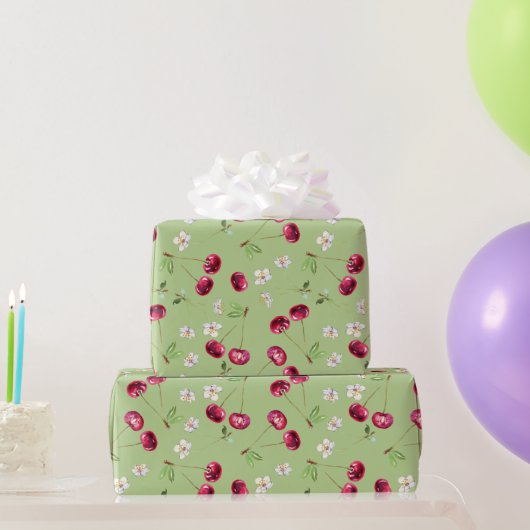 Zoete Rode Kersen Patroon Cadeaupapier (Feestgeschenken)