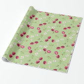 Zoete Rode Kersen Patroon Cadeaupapier (Uitgerold)