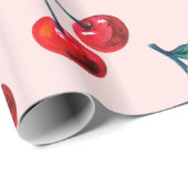 Zoete Rode Kersen Patroon Cadeaupapier (Rol Hoek)
