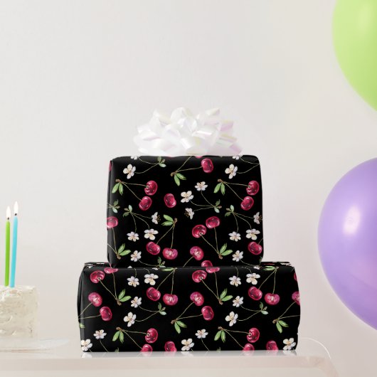 Zoete Rode Kersen Patroon Cadeaupapier (Feestgeschenken)
