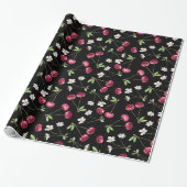 Zoete Rode Kersen Patroon Cadeaupapier (Uitgerold)