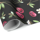 Zoete Rode Kersen Patroon Cadeaupapier (Rol Hoek)