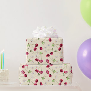 Zoete Rode Kersen Patroon Cadeaupapier