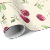 Zoete Rode Kersen Patroon Cadeaupapier (Rol Hoek)