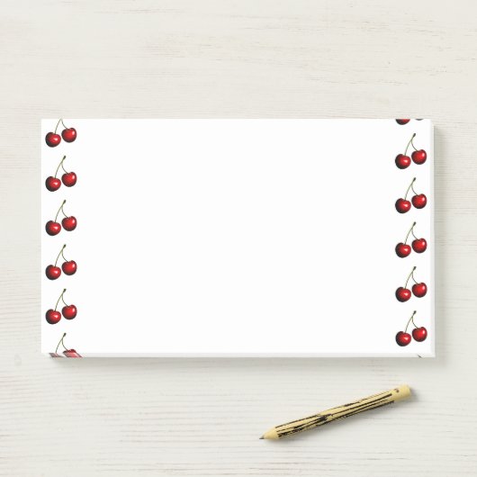 Zoete rode kersen plaknotities post-it® notes (Op bureau)