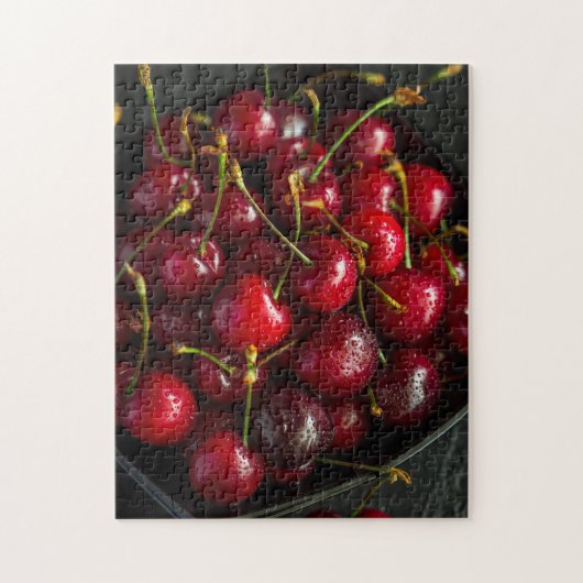 Zoete Rode Kersen Zomerfruit Stilleven Legpuzzel (Verticaal)