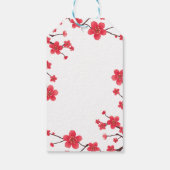 Zoete rode kersenbloesem Sakura Floral Verjaardag Cadeaulabel (Achterkant)