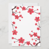 Zoete rode kersenbloesem Sakura Floral Verjaardag Kaart (Achterkant)
