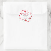 Zoete rode kersenbloesem Sakura Floral Verjaardag Ronde Sticker (Tas)