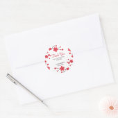 Zoete rode kersenbloesem Sakura Floral Verjaardag Ronde Sticker (Envelop)