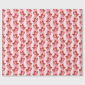 Zoete Rode & Roze Harten Inpakpapier Rol (Vlak)