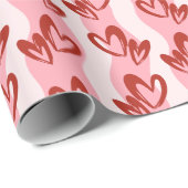 Zoete Rode & Roze Harten Inpakpapier Rol (Rol Hoek)